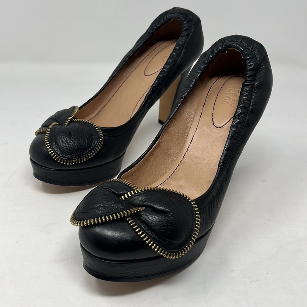 See by Chloé Bow Leather Heels size 38